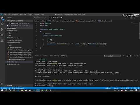 Visual Studio Code - Simple XUNIT dotnet core test for class library