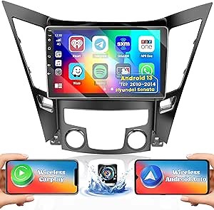 4+128GB Android 15 Car Stereo for Hyundai Sonata 2010-2015 Wireless Carplay Android Auto, 9 Inch Incell Touch Screen Car Stereo with GPS, Backup Camera, Bluetooth, FM/RDS, EQ, WiFi, SWC
