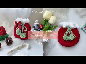 🍓 How to crochet Christmas gift Pouch | Beginner Friendly Crochet 🍓