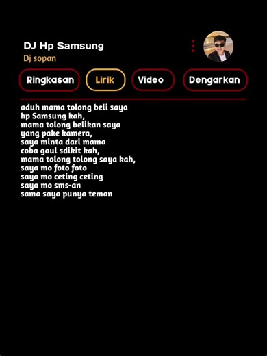 Lirik Lagu 'Aduh Mama Tolong Belikan HP Samsung'
