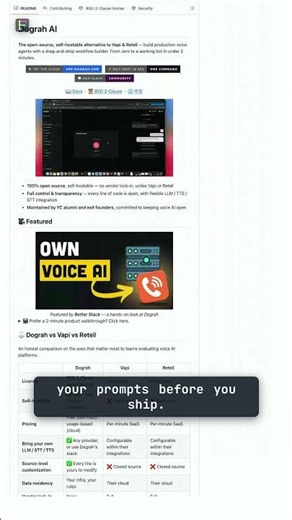 dograh-hq/dograh — Self-host your voice agents. 🟢 Clone #Shorts