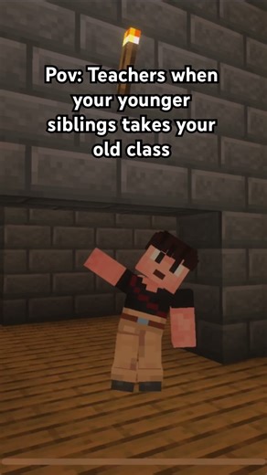 Pov: Teachers when your younger siblings takes your old class #minecraft #pov #remix #school
