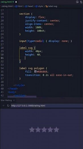 How to Create 5 Star Rating using HTML and CSS only⏩✅🤙