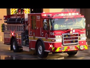 Montgomery County NEW Engine 708, Tower 708, and Ambulance 708 Responding