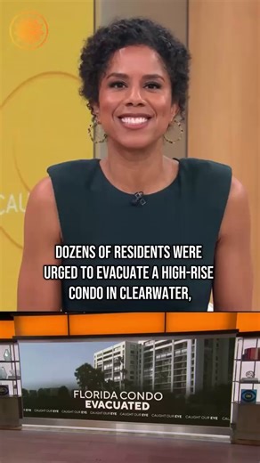 800K views · 8.5K reactions | Residents were ordered to evacuate from a high-rise building in Clearwater, Florida, after construction workers found a large crack in a pillar underneath the building. The incident comes nearly four years after the Surfside condo collapse that killed 98 people. https://cbsn.ws/43cJSRt | CBS Mornings | Facebook