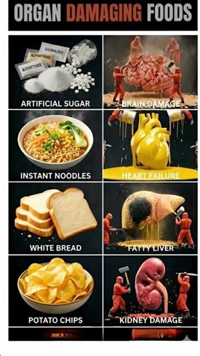Common Foods Which Damage your Organs #health #healthyfoods #healthylifestyle
