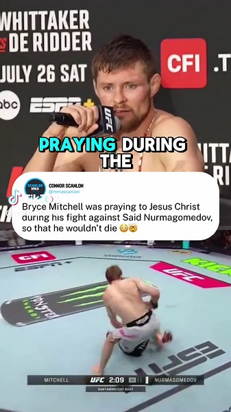 Bryce Mitchell left it all in the Octagon at UFC Abu Dhabi, revealing just how brutal his war with Said Nurmagomedov truly was. While the Arkansas native walked away with a hard-earned decision victory, Mitchell later admitted that what fans saw was only a fraction of the chaos going on inside him. According to Mitchell, this wasn’t just a gritty win — it was survival mode from start to finish. He described the fight as the most difficult of his career, saying he was literally praying mid-fight 