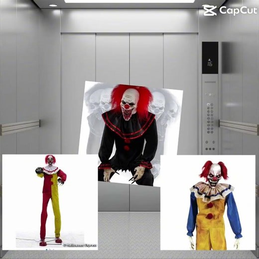 Clown animatronics doing dumb things in elevators