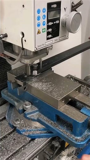 Cutting a radius on a manual mill.