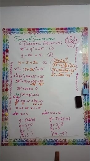 Solving Simultaneous Quadratic Equations..God Bless You.