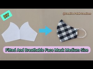 DIY Fabric Face Mask drafting, cutting and Stitching Medium Size/घर पर बनाएं कपड़े का फेस मास्क।