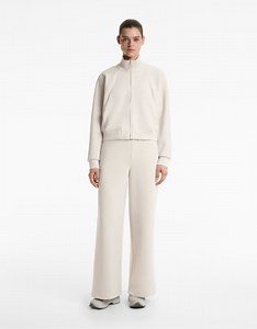 OYSHO Straight-leg striped trousers with soft-touch modal in light pink | ASOS