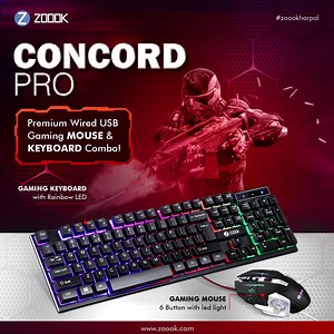 CONCORD PRO - Wired USB Gaming Mouse & Keyboard Combo! Keyboard •...