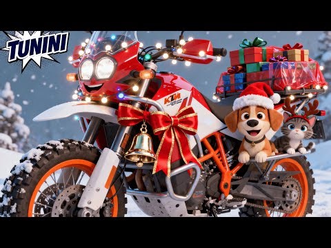 Vánoční motorka sviští | Dětská písnička od TUNINI