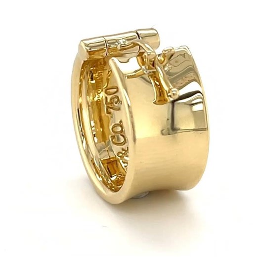 Tiffany & Co. 1837 Collection 18K Yellow Gold Wide Hoop Earring (SINGLE EARRING), c.1997