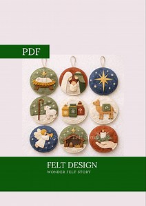 Felt Nativity Sewing Pattern, Felt Christmas Ornaments, Felt Ornament Set, Holiday Decorations, Felt Ornaments Patterns, Felt Embroidery - Etsy New Zealand