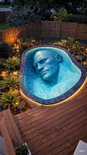 Turning My Backyard Into a Giant Face Pool😳 #usa #satisfying #transformation #pool #trendingshorts