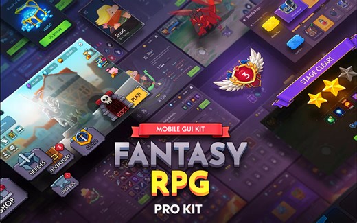【搬运】只要30刀，获得一套精美制作的UI界面 - Unity 2020最佳艺术奖：GUI PRO Kit - Fantasy RPG展示