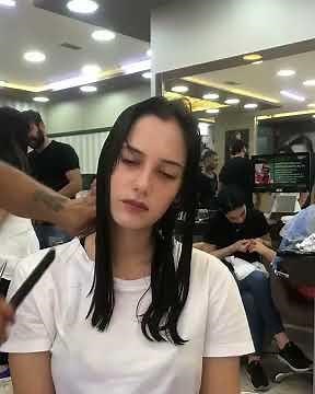 Long to flapper bob woman haircut (4K remaster)