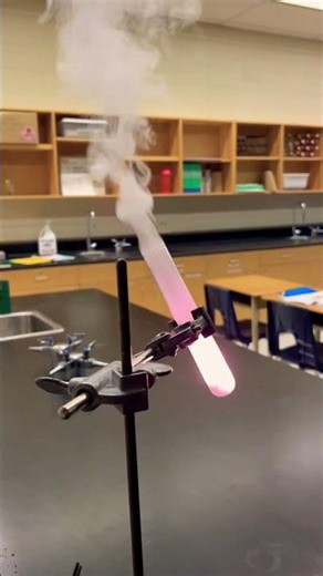 Decomposition of potassium chlorate. #chemistry