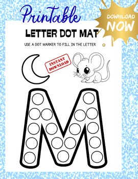 Letter M Dot Marker Page Learn the Letter M Activity Preschool Alphabet Sheet