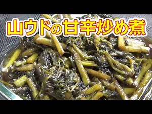 【白いご飯に合う味☆山ウドの甘辛炒め煮の作り方】☆山菜レシピ☆キンピラ風の味付けが止まらない美味しさ☆山ウドを丸ごと使いきるレシピ☆作り置き☆ご飯のおとも☆お弁当に☆おつまみに☆