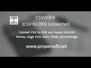 CSV2OFX: CSV/XLS/XLSX to OFX Converter by ProperSoft