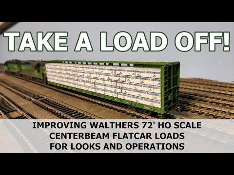 Improving Walthers 72' Centerbeam Flatcar lumber Loads for Model Railroad Operations & Appearance