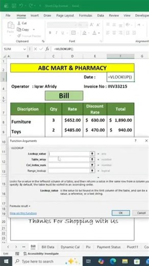 Create automatic invoices in Excel using VLOOKUP + FILTER #productivityhacks #excel