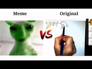 Green Alien Cat Meme VS Original