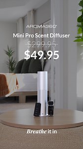 The Mini Pro Scent Diffuser elevates your space with 5-star luxury fragrances—no heat, no water, just pure, long-lasting fragrance. ✨ Shop now and grab one for just $49.95! | Aroma360 | Facebook