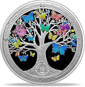 8 Year Sobriety Coin with Serenity Prayer, Unity Service Recovery, AA Milestone Token,Colorful Tree of Life, Dual-Sided Inspirational Medallion, Ideal Recovery Gift for Both Men and Women
