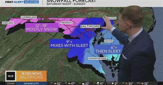 Baltimore weather forecast shows major snow storm this weekend