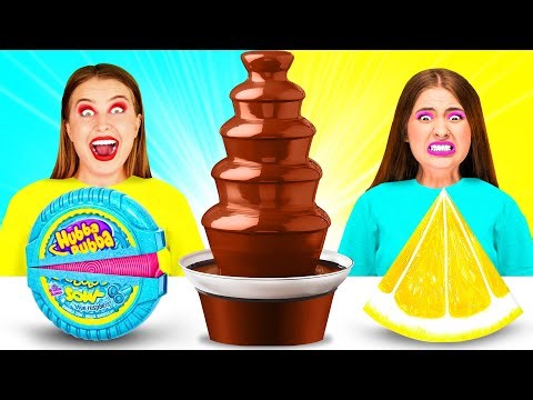 Chocolate Fountain Fondue Challenge | Eating Only Sweet 24 Hours by BaRaFun Challenge