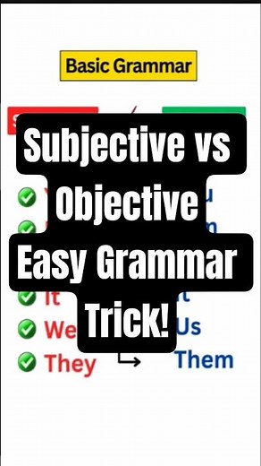 Basic Grammar | Subjective vs Objective Pronouns | Easy Explanation for Beginners