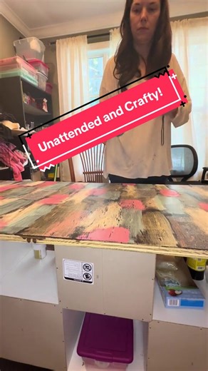 Custome craft table diy project. I am going to LOVE putting this rolling cubby table to use!! #craftroom #customtable #diyfurniture #fyp #sewingtable