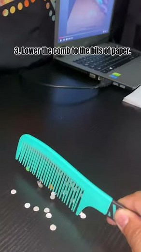 How to attract paper to a comb using static electricity? | Grade 8 Science Experiment | Electricity
