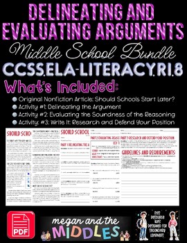 Delineating and Evaluating Arguments: Middle School ELA Bundle