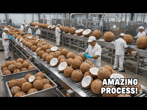 Coconut Milk Factory Process: Mass Production & Manufacturing (How It's Made)