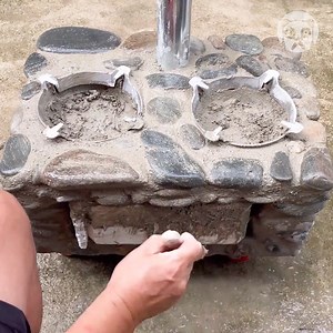 1.5M views · 23K reactions | Making a firewood stove out of stones & cement Thanks for watching! Please be aware that this video is for entertainment purposes only and techniques shown should not be attempted at home! | Genius Panda | Facebook