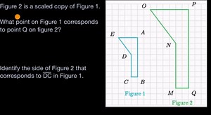 Identifying corresponding parts of scaled copies