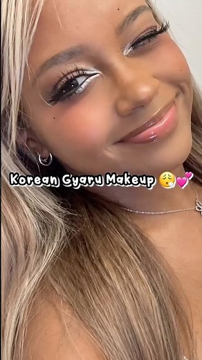 Korean gyaru makeup 💋💕 #trending #korean #makeup #glowup #skincare #girl #beauty #foryou #gyaru