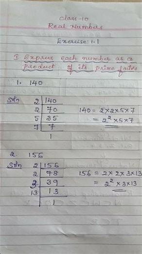 Class 10 Mathematics | Chapter 1 – Real NumbersExercise 1.1 | 1st Main Questions
