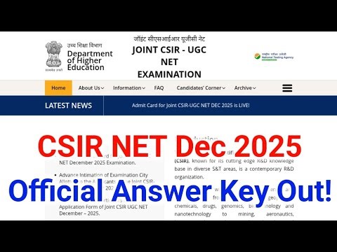 csir net answer key 2025 | csir net 2025 official answer key out! | csir ugc net answer key 2025