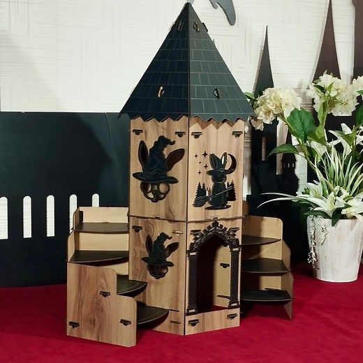 Enchanted Wizard Rabbit Tower: Gothic Bunny Castle Hideaway - Oak & Black / Medium Size - Etsy