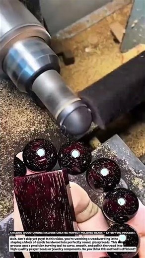 Amazing Woodturning Machine Creates Perfect Polished Beads – Satisfying Process!.