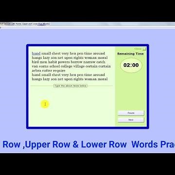 Home Row, Upper Row & Lower Row Words Practice | Sonam Typing Expert Typing practice | Typing Test