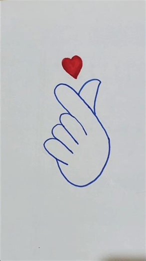 easy to draw hand and heart drawing#easydrawing #art #cute#youtubeshorts #shorts