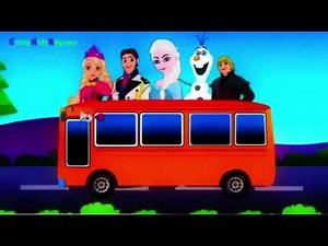 Wheels on the bus frozen kids songs on nursery rhymes CrazyKidsRhymes