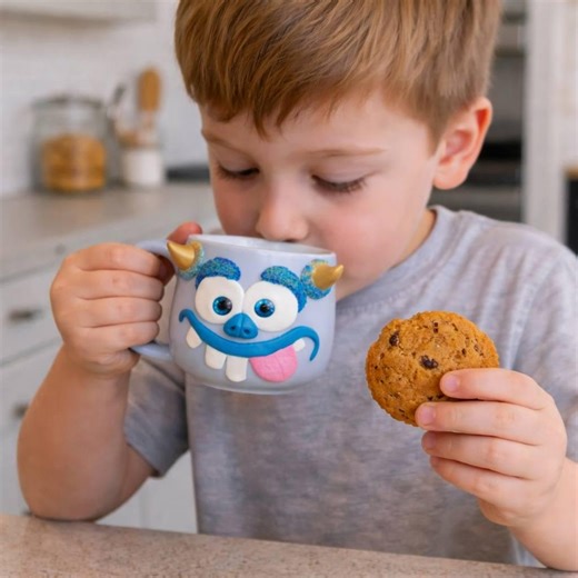 Monster Mug Handmade–funny Kids Cup for Milk & Cookies,polymer Clay Decor,cartoon Mug - Etsy